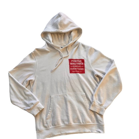 H&M POSITIVE MIND/VIBES - POSITIVE - EVERYTHING (White Hoodie) - Picture 2 of 2